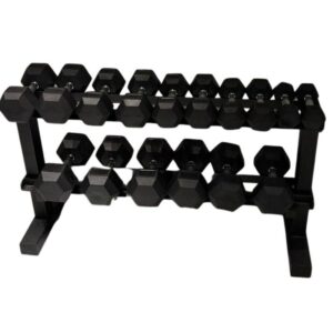 SOPORTE DE RAÍL 2 ALTURAS + MANCUERNAS DE 2.5KG A 20KG